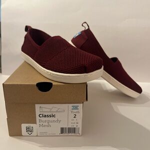 TOMS Burgundy Mesh Classic Slip-On Sneakers